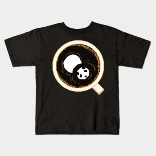 Black coffee and panda Kids T-Shirt